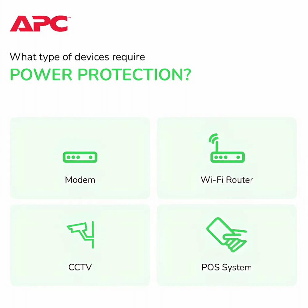 เครื่องสำรองไฟฟ้า APC 950VA 520 วัตต์ รุ่น BX950MI-MS EASY UPS 4 ช่อง ป้องกัน ไฟตก ไฟเกิน